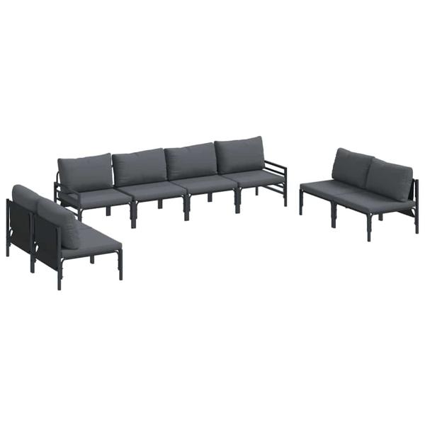 Garten-Sofa-Set 8 pcs Anthrazit Stahl