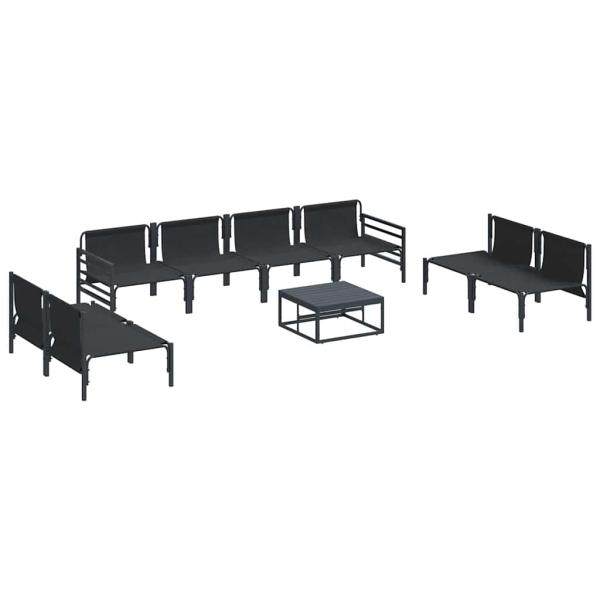 Garten-Sofa-Set 9 pcs Anthrazit Stahl