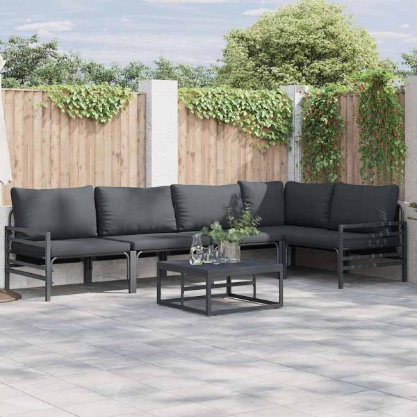 ARDEBO.de - Garten-Sofa-Set 5 pcs Anthrazit Stahl