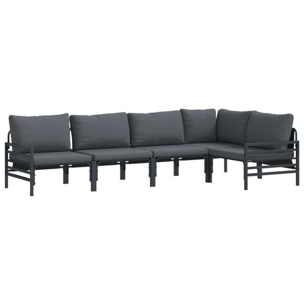 Garten-Sofa-Set 5 pcs Anthrazit Stahl