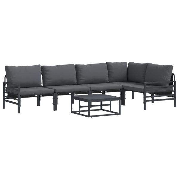 Garten-Sofa-Set 6 pcs Anthrazit Stahl