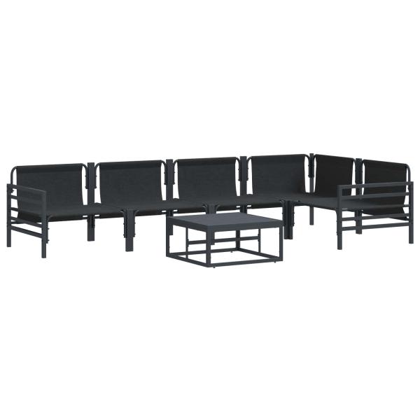 Gartensofa-set 6 Stk. Schwarz Stahl
