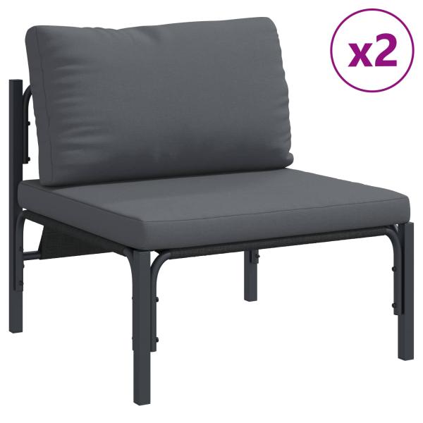 Garten-Sofa-Set 6 pcs Anthrazit Stahl