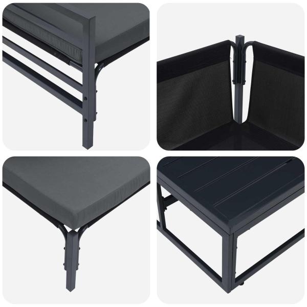 Garten-Sofa-Set 6 pcs Anthrazit Stahl