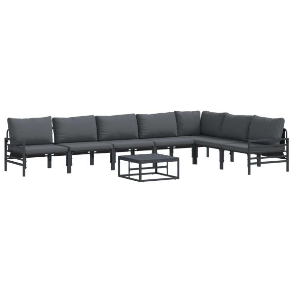 ARDEBO.de - Garten-Sofa-Set 8 pcs Anthrazit Stahl
