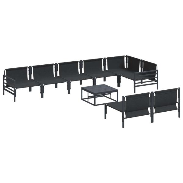 Garten-Sofa-Set 9 pcs Anthrazit Stahl