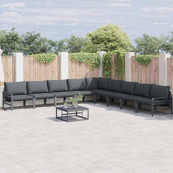 ARDEBO.de - Garten-Sofa-Set 10 pcs Anthrazit Stahl