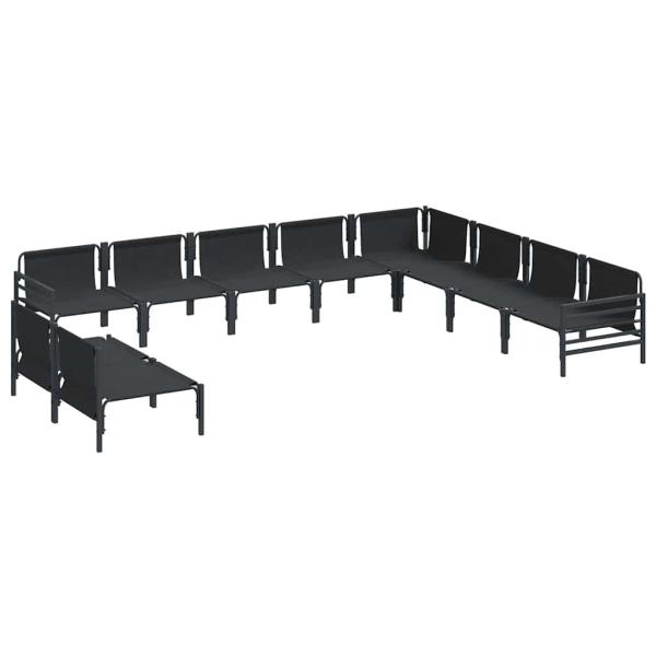 Garten-Sofa-Set 10 pcs Anthrazit Stahl