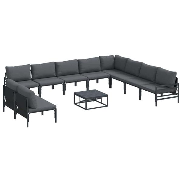 ARDEBO.de - Garten-Sofa-Set 11 pcs Anthrazit Stahl