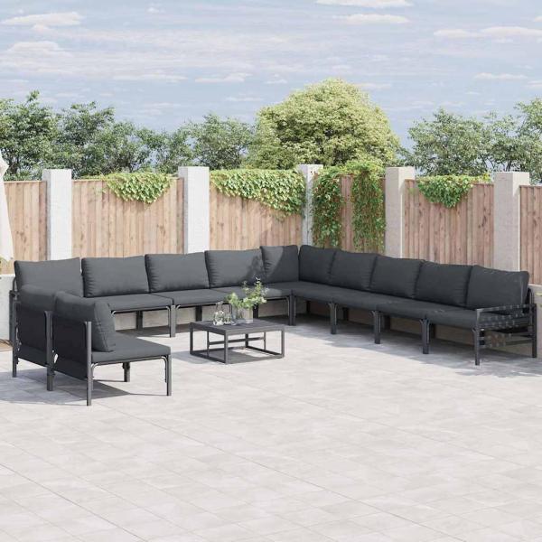 ARDEBO.de - Garten-Sofa-Set 11 pcs Anthrazit Stahl