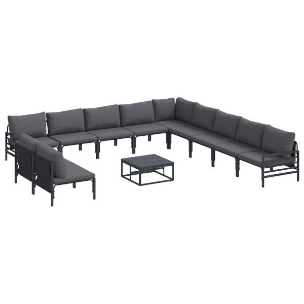 Garten-Sofa-Set 12 pcs Anthrazit Stahl