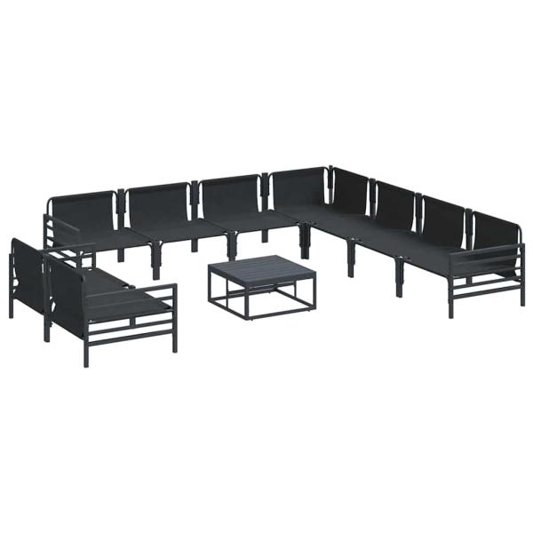 Garten-Sofa-Set 10 pcs Anthrazit Stahl