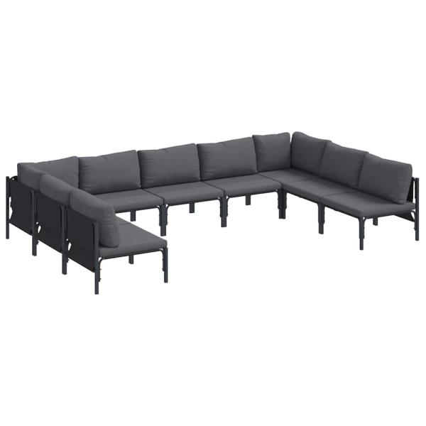 Garten-Sofa-Set 9 pcs Anthrazit Stahl