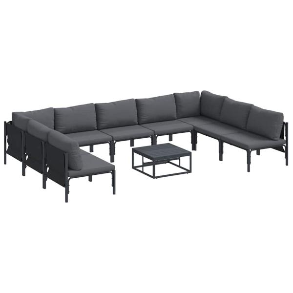 Garten-Sofa-Set 10 pcs Anthrazit Stahl