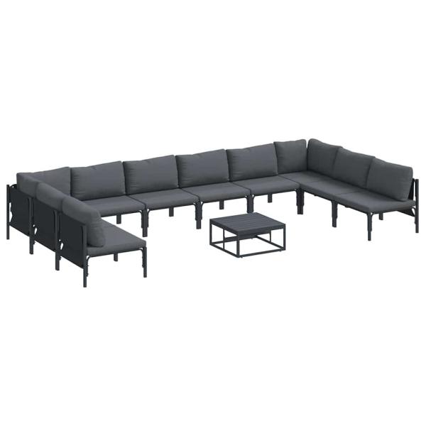 Garten-Sofa-Set 11 pcs Anthrazit Stahl
