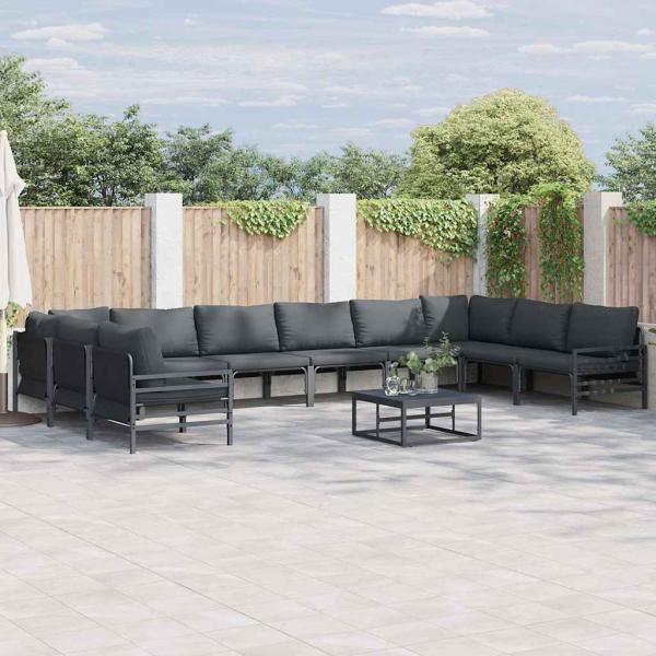 ARDEBO.de - Garten-Sofa-Set 11 pcs Anthrazit Stahl
