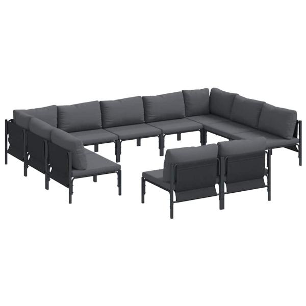 Garten-Sofa-Set 11 pcs Anthrazit Stahl