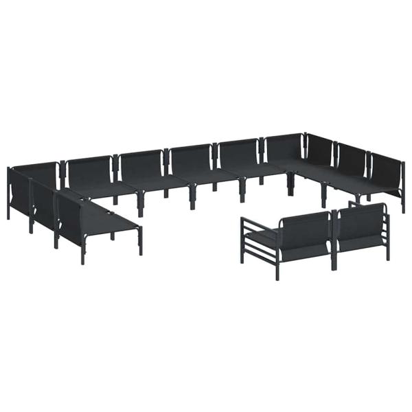 Gartensofa-set 12 stk. Schwarz Stahl