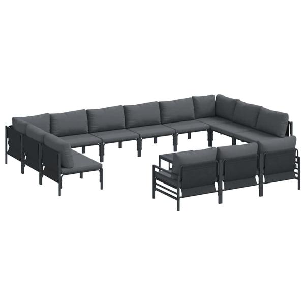Garten-Sofa-Set 14 pcs Anthrazit Stahl
