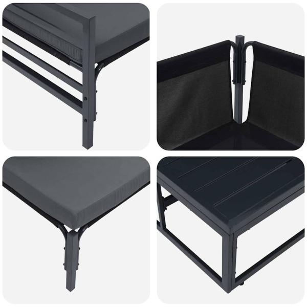 Gartensofa-set 14 Stk. Schwarz Stahl