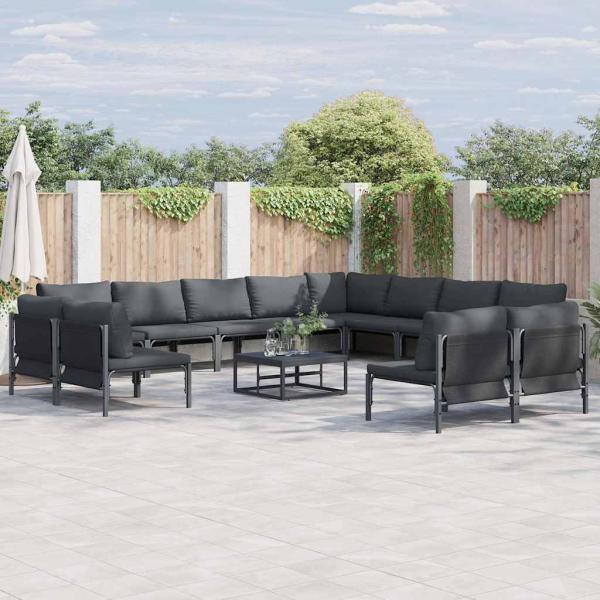 ARDEBO.de - Garten-Sofa-Set 13 pcs Anthrazit Stahl