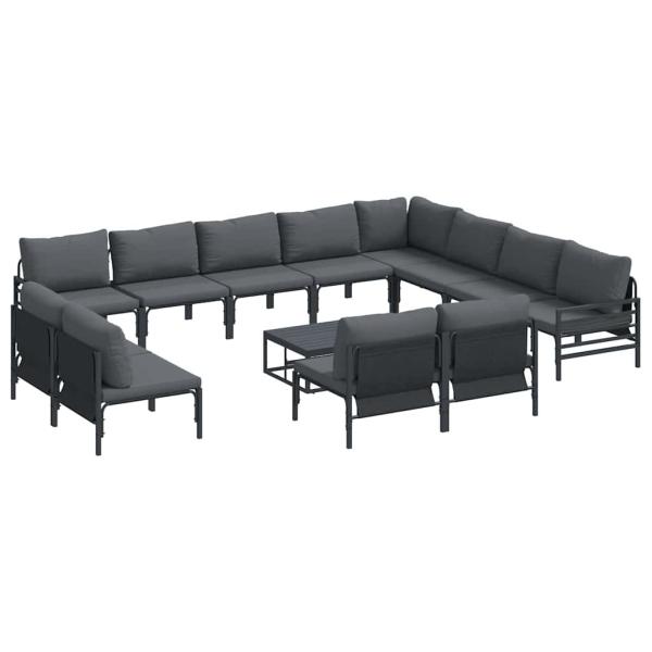 Garten-Sofa-Set 13 pcs Anthrazit Stahl