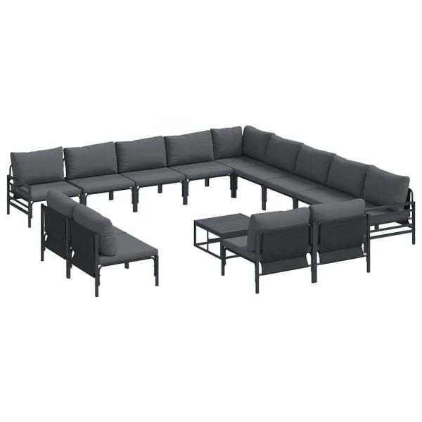 Garten-Sofa-Set 14 pcs Anthrazit Stahl