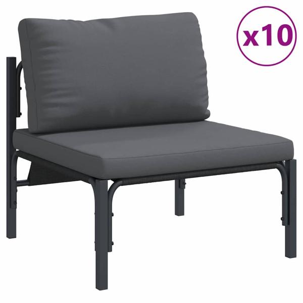 Garten-Sofa-Set 14 pcs Anthrazit Stahl