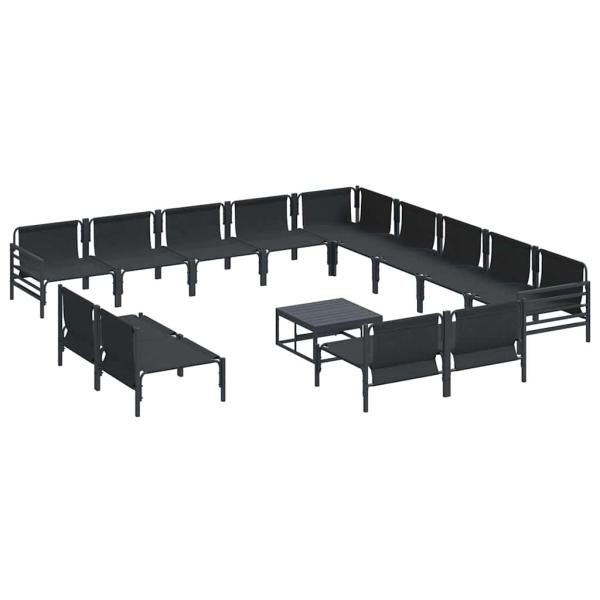 Garten-Sofa-Set 14 pcs Anthrazit Stahl