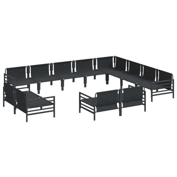 Garten-Sofa-Set 12 pcs Anthrazit Stahl