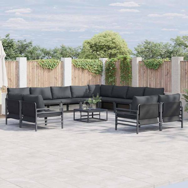 ARDEBO.de - Garten-Sofa-Set 13 pcs Anthrazit Stahl
