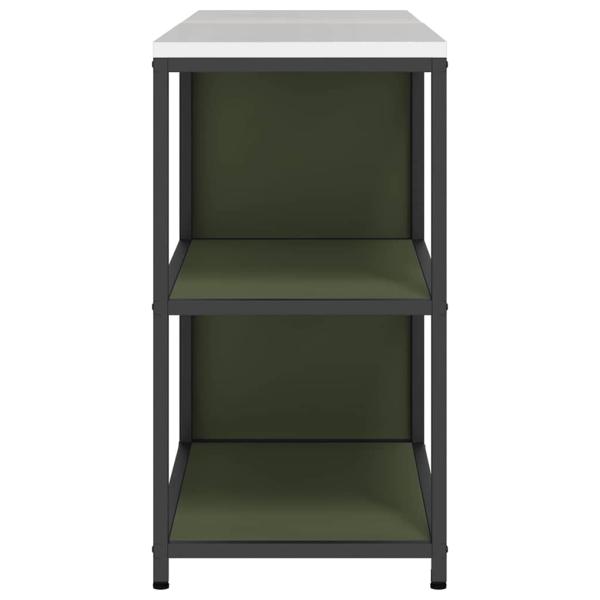 Küchenlager-Set mit Regal mit Speicher mit Tür Verstellbar 2 pcs Olive Grün 150 x 50 x 92 cm