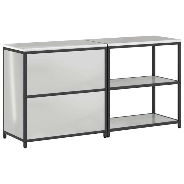Küchenlager-Set 2 pcs Silber 150 x 50 x 92 cm Verzinkter Stahl
