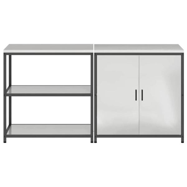 Küchenlager-Set 2 pcs Silber 150 x 50 x 92 cm Verzinkter Stahl