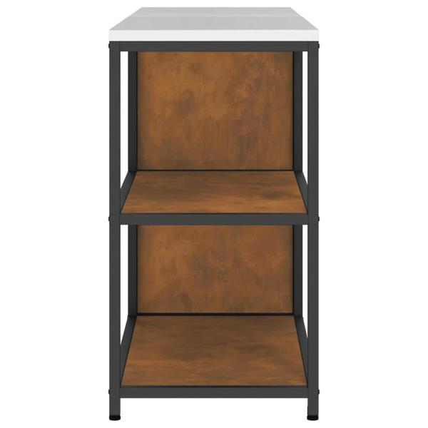 Küchenlager-Set mit Regal mit Speicher mit Tür Verstellbar 2 pcs Rostig 150 x 50 x 92 cm