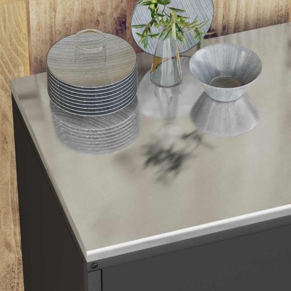 Küchenlager-Set mit Regal mit Speicher mit Tür 3 pcs Schwarz 210 x 50 x 92 cm