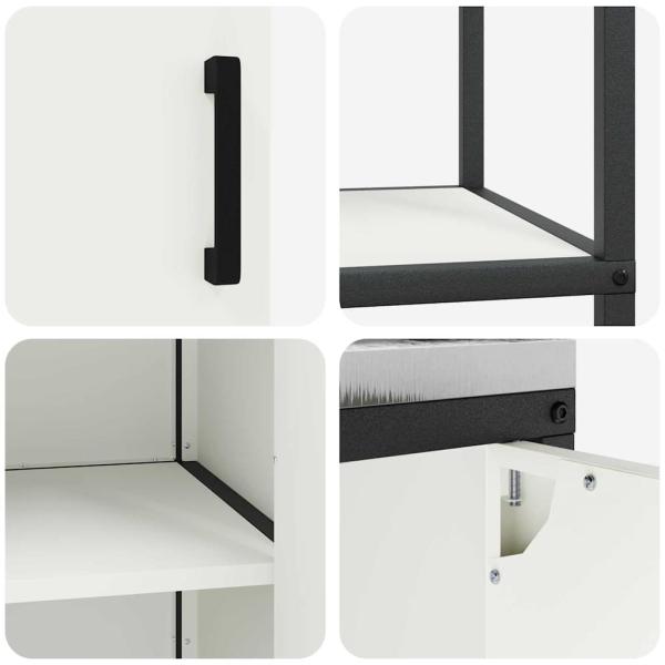 Küchenlager-Set 3 pcs Weiß 210 x 50 x 92 cm Kaltgewalzter Stahl