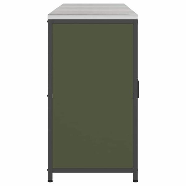 Küchenlager-Set mit Regal mit Speicher mit Tür 3 pcs Olive Grün 210 x 50 x 92 cm