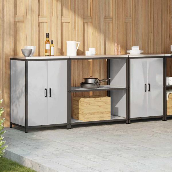 Küchenlager-Set 3 pcs Silber 210 x 50 x 92 cm Edelstahl