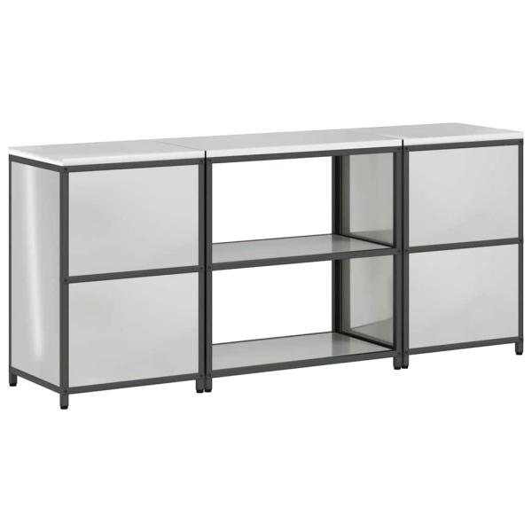 Küchenlager-Set 3 pcs Silber 210 x 50 x 92 cm Verzinkter Stahl