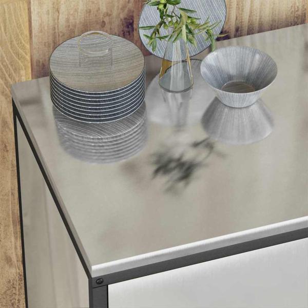 Küchenlager-Set 3 pcs Silber 210 x 50 x 92 cm Verzinkter Stahl