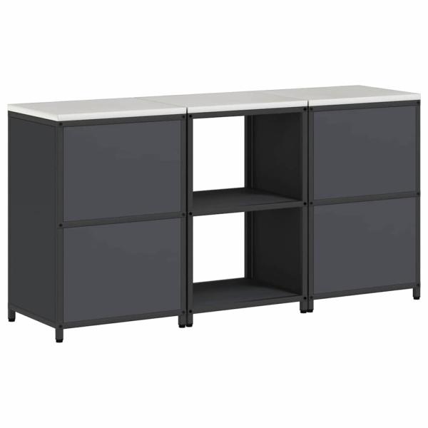 ARDEBO.de - Küchenlager-Set mit Regal mit Speicher mit Tür 3 pcs Anthrazit 180 x 50 x 92 cm