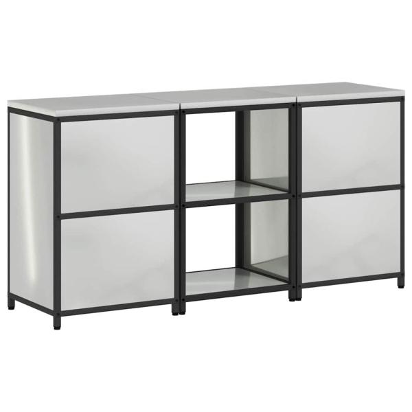 Küchenlager-Set 3 pcs Silber 180 x 50 x 92 cm Verzinkter Stahl