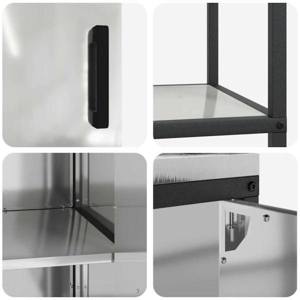 Küchenlager-Set 3 pcs Silber 180 x 50 x 92 cm Verzinkter Stahl