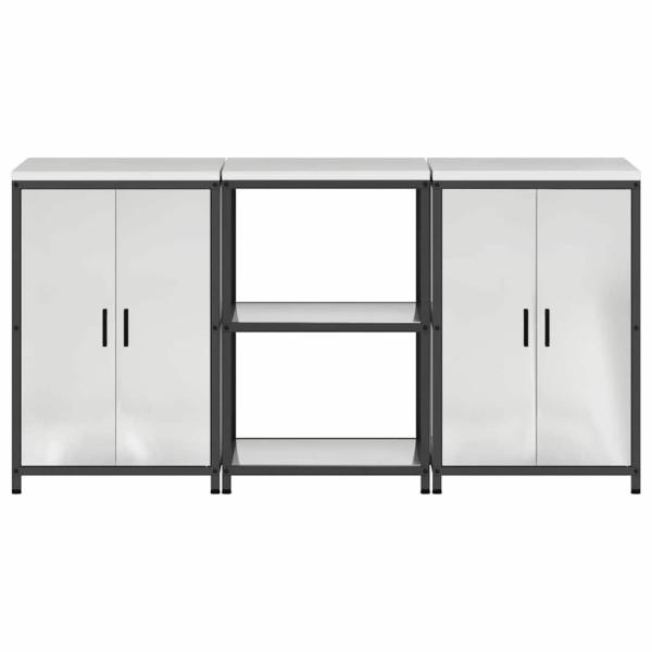 Küchenlager-Set 3 pcs Silber 180 x 50 x 92 cm Verzinkter Stahl