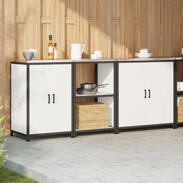 Küchenaufbewahrungsset mit Regal Sonstiges mit Speicher mit Tür 3 pcs Weiß 210 x 50 x 92 cm
