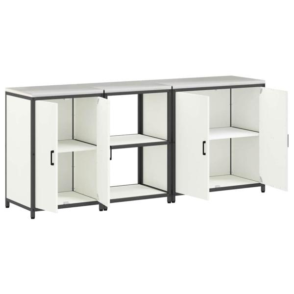 Küchenaufbewahrungsset mit Regal Sonstiges mit Speicher mit Tür 3 pcs Weiß 210 x 50 x 92 cm