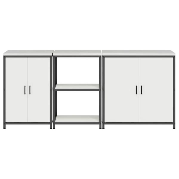 Küchenaufbewahrungsset mit Regal Sonstiges mit Speicher mit Tür 3 pcs Weiß 210 x 50 x 92 cm