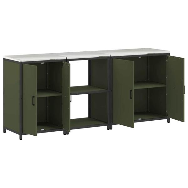 Küchenaufbewahrungsset 3 pcs Olive Grün 210 x 50 x 92 cm