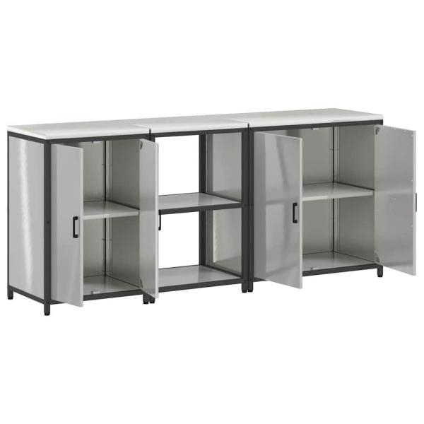 Küchenaufbewahrungsset 3 pcs Silber 210 x 50 x 92 cm Edelstahl